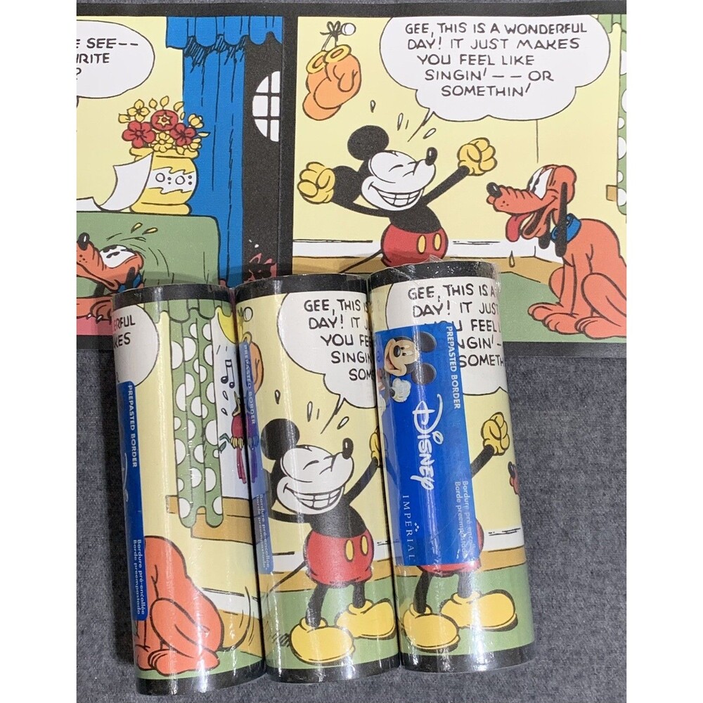 Disney's Mickey Mouse Pluto Cartoons Wallpaper Border 3 count